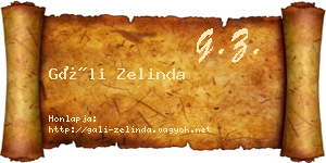 Gáli Zelinda névjegykártya